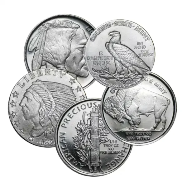 1/10 oz Silver Round - Random Design